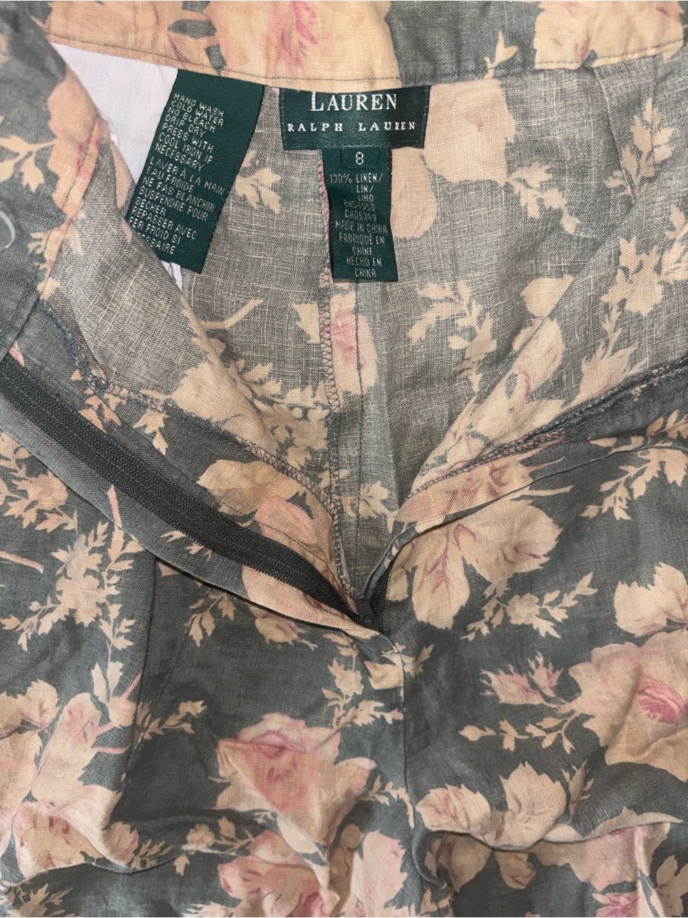 Lauren Ralph Lauren Linen Shorts with Blush Floral Print
